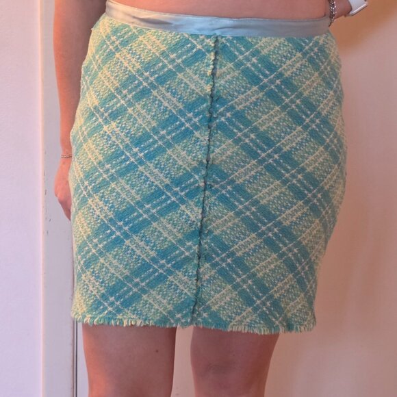 Free People Green Blue Pencil Skirt - Picture 1 of 3